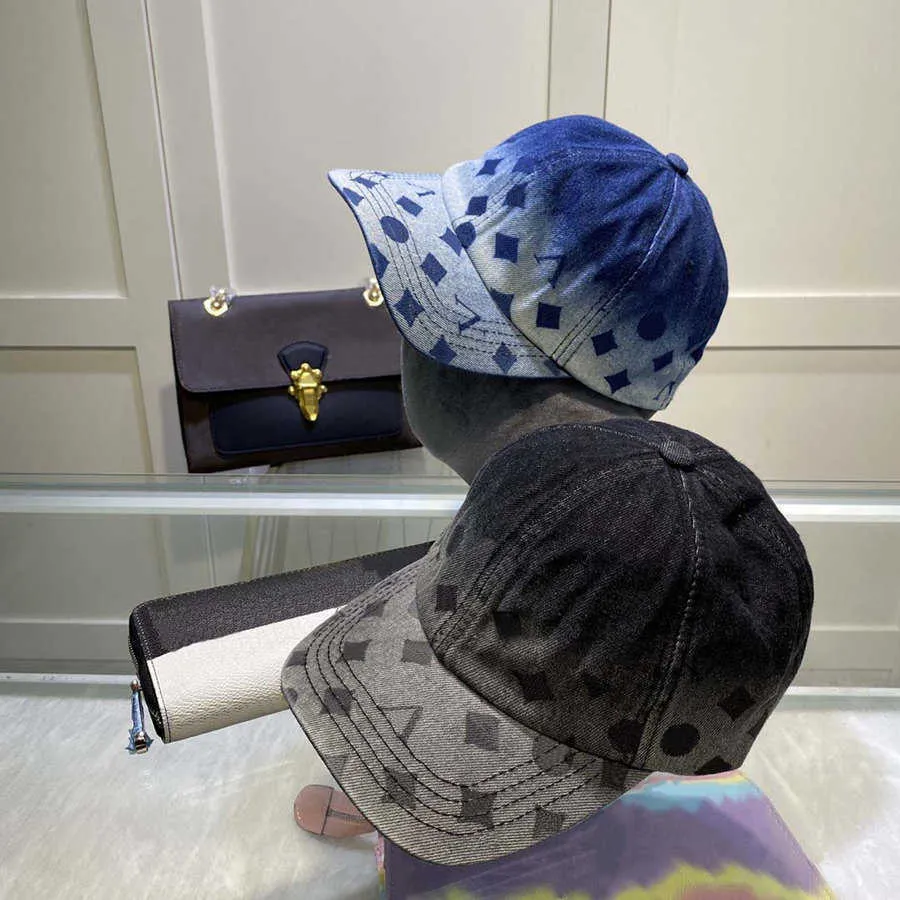 디자이너 공 모자 패션 편지 패턴 모자 그라디언트 디자인 남자에 대 한 여자 조정 가능한 모자 2 색상 최고 품질