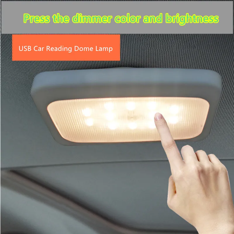 Rechargeable LED Car Interior Light - Touch Activated, Magnetic Roof ...