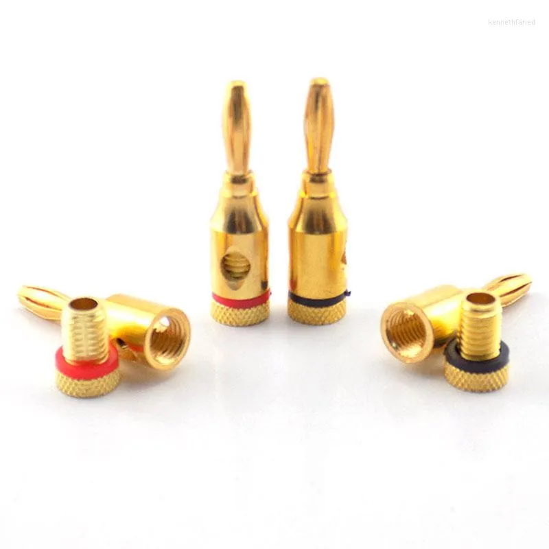 Acessórios de iluminação Outros 2pcs/8pcs 4mm Banana Plug Plug Gold Musical Cable Wire Audio Connector Adapter Pin Pin