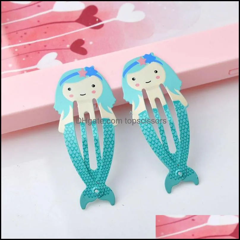 3Pairs/set Cute Cartoon Girls Mermaid Hairpins Fruits Firebird Hair Clips Headwear Kids Children Hair Accessories