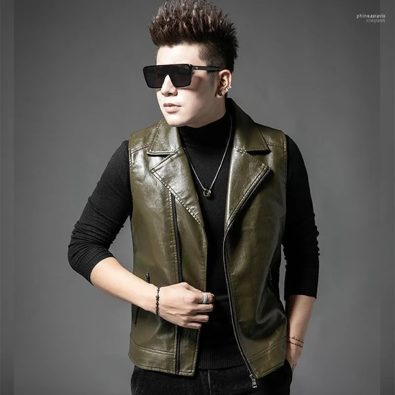 Biker leather waistcoat suppliers sale