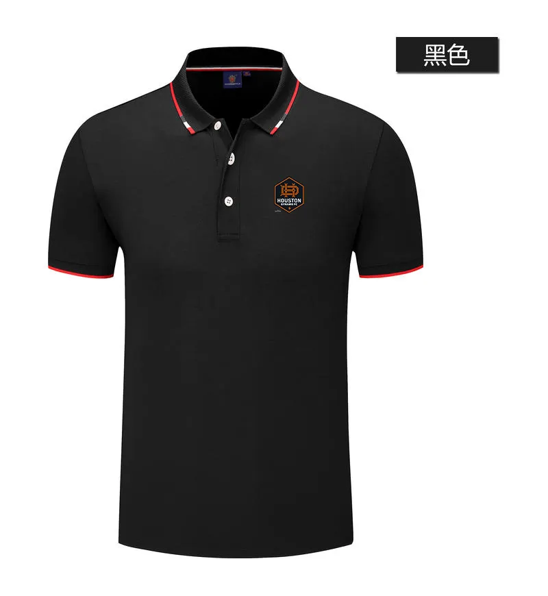 Houston Dynamo Herren- und Damen-POLO-Shirt aus Seidenbrokat, kurzärmeliges Sport-Revers-T-Shirt. Das Logo kann individuell angepasst werden