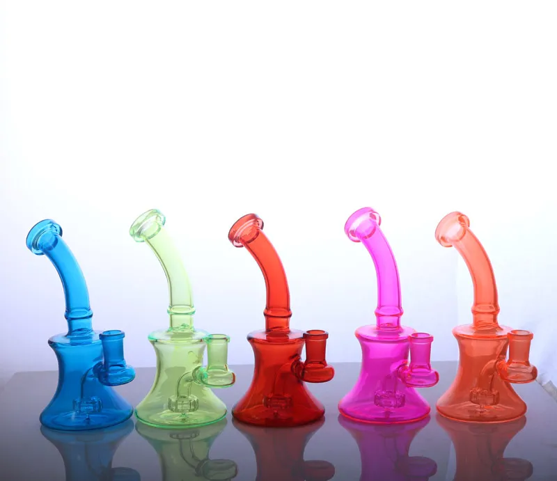 6.5 Inch mini bubbler green blue orange rose red Glass water bong smoke pipe smoking portable easy carry for dry herb DWJ-0017