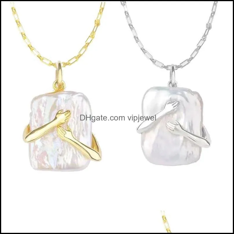 Pendant Necklaces U90E Give Me A Hug Shaped Lover Necklace For Women Men Clavicle Chain