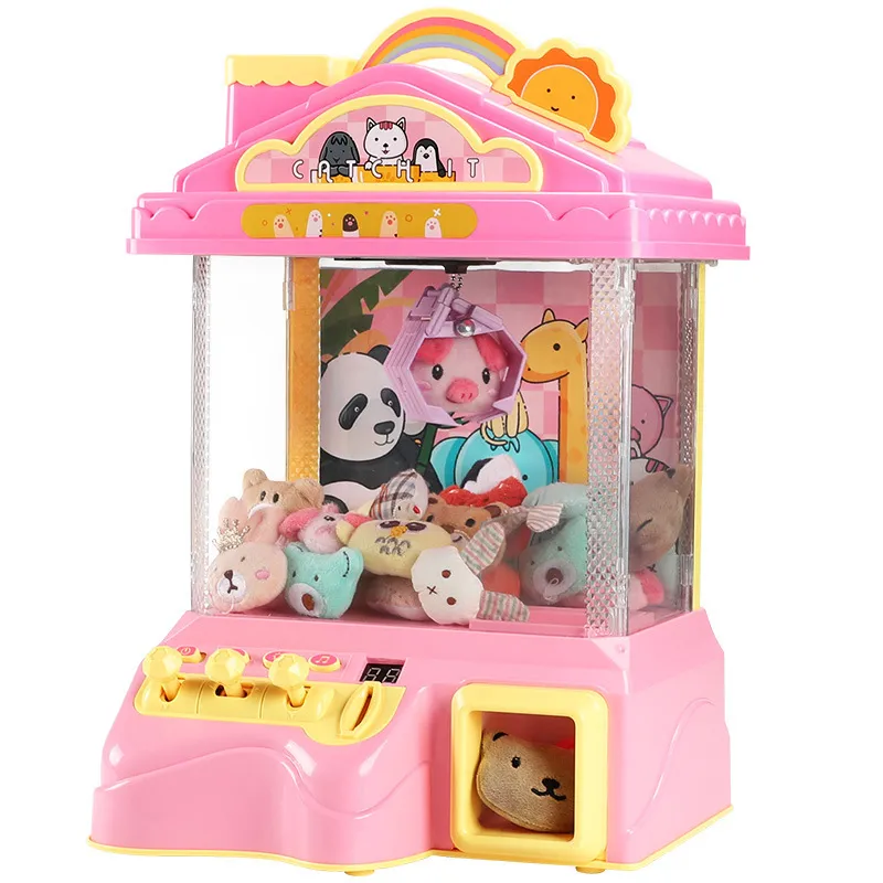 Kids Mini Vending Catch The Doll Game Machine Speelgoed Huis Muntstuk Bediende Elektronische Klauwvanger Speelgoed voor kinderen vrij door zee YT199504