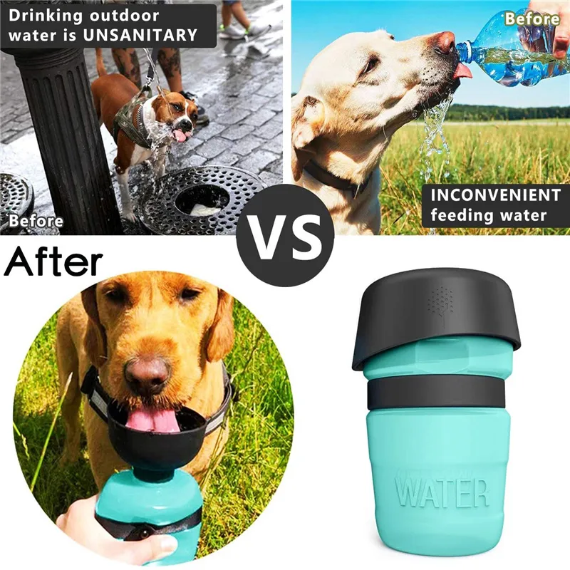 Portátil esporte cão de cachorro garrafa de cachorro gato gato de viagem ao ar livre cães universal tigela de água potável caneca copo de dispensador de copo
