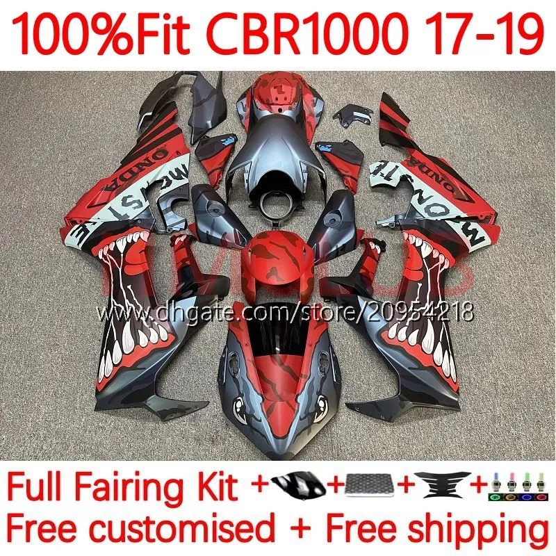 OEM الجسم + دبابات لهوندا CBR 1000 CBR1000 RR CC 1000CC 17-19 هيكل السيارة 13NO.74 CBR1000CC CBR1000RR 17 18 19 CBR 1000RR 2017 2018 2019 حقن العفن هدية أسماك القرش