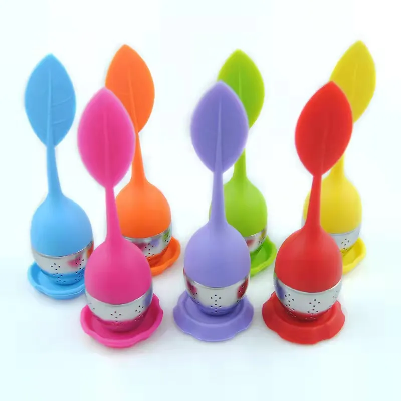 Infuseur à Thé En Silicone Avec Boule En Inox - Lot De 2, Coloris Vert Citron Et Rouge - Pour Thé En Vrac - 7