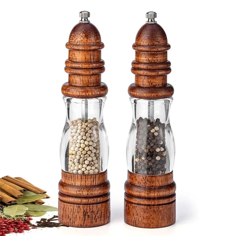 Wheat Straw Electric Salt Pepper Grinder Set LED Light Automatic Spice Herb  Mill Adjustable Coarseness Ceramic Core Kitchen Tool