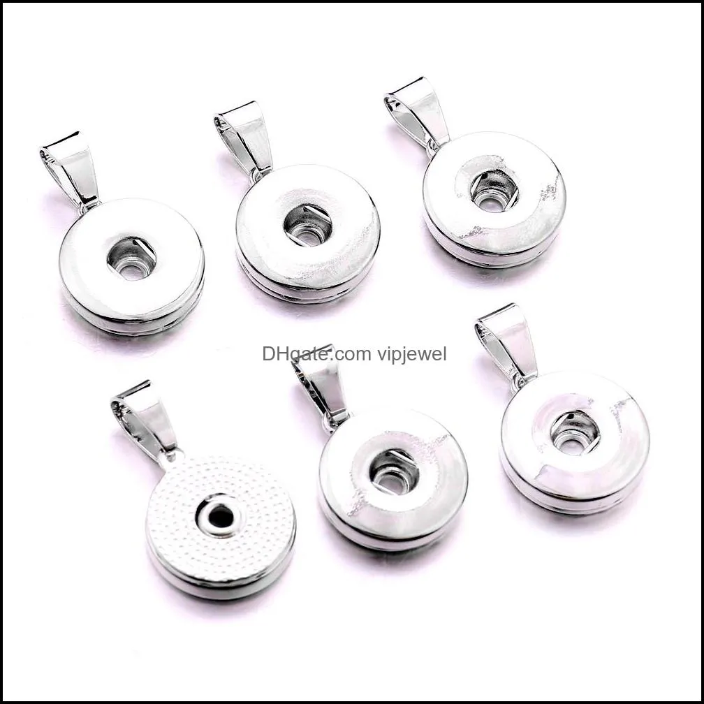 silver gold metal 18mm ginger snap button base pendant charms for diy snaps buttons necklace earrings necklace jewelry accessorie