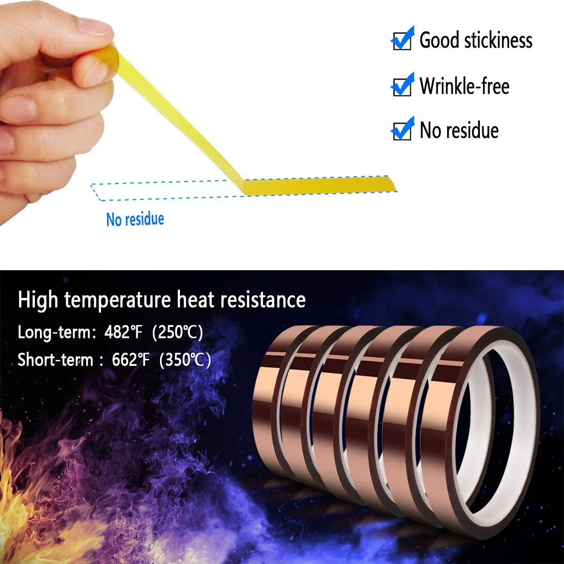 NEW High Temperature Heat Resistant Tape 10mm X33m 108ft No Residue Heat  Transfer Tape For Heat Sublimation Press5935558 From Z164, $1.06