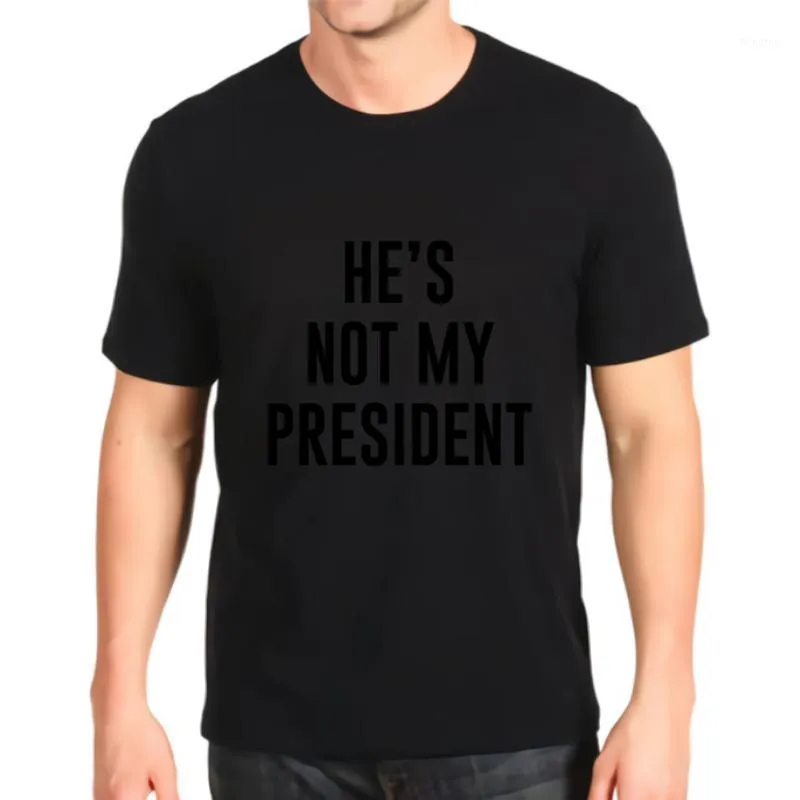 Herrt-shirts tryckt tshirt mode hes inte min president topp män lösa anpassning tees