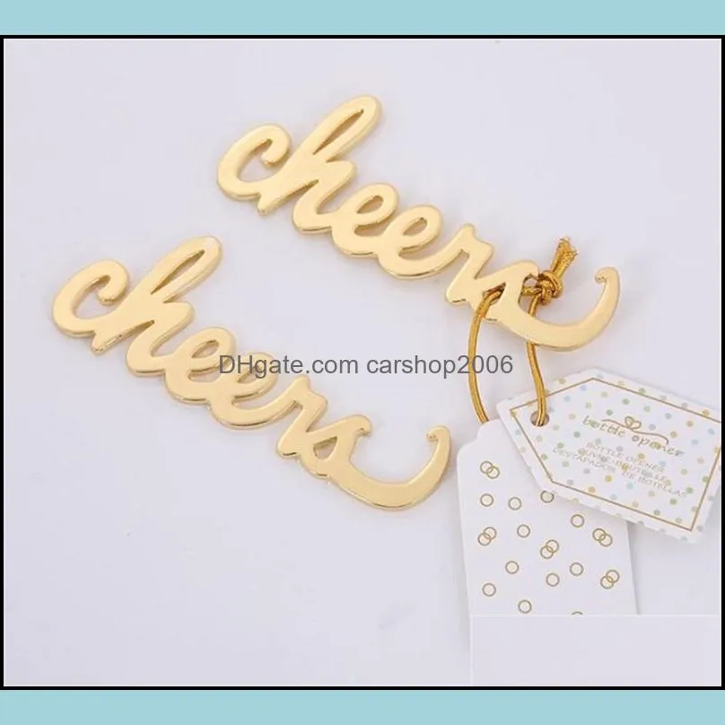 Cheers Shaped Pure Color Openers Kirsite Plated Gold Beer Bottle Opener Kitchen Necessary High Quality 1 8tb J2