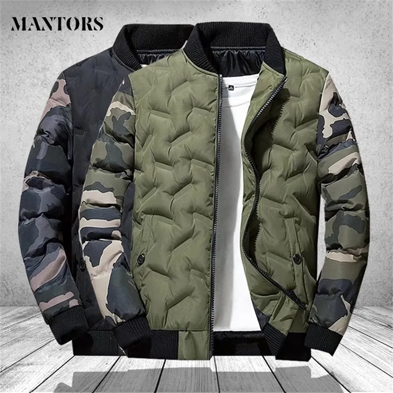 Jaquetas de inverno e casacos para homens roupas de roupa externa Camouflage Bomber Bomber Breakbreaker grossa macho quente Parkas Militares 201127