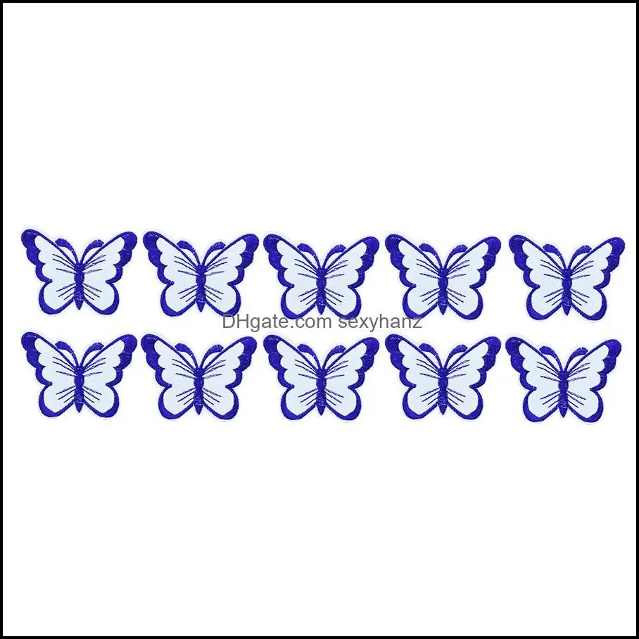 10 pcs butterflyes for clothing bags iron on transfer applique for jeans sew on embroidery diy