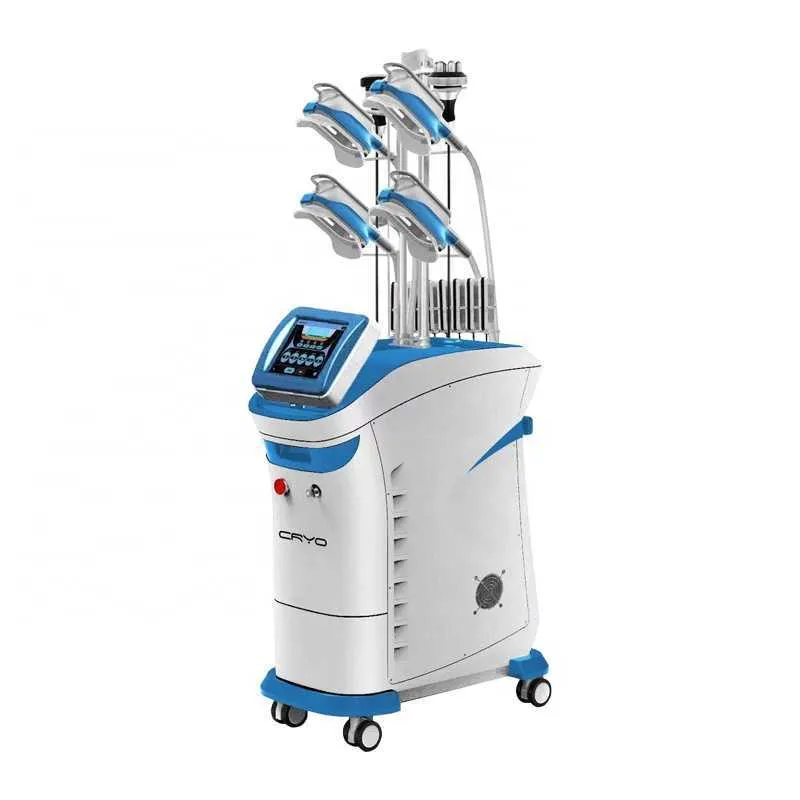 effetto diretto 360 ° Multifunzione Cryo freeze dimagrante 5 maniglie che lavorano insieme Criolipolisi + Cavitazione + RF + lipolaser rimozione del doppio mento