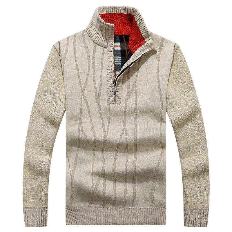 2022 uomo autunno e inverno nuovo maglione ispessimento velluto colletto alla coreana maglione pullover stampato L220730
