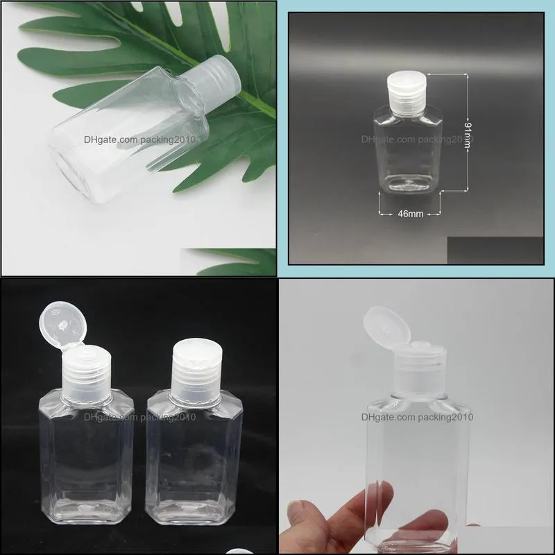 60ml Empty Hand Sanitizer Gel Bottle Hand Soap Liquid Bottle Clear Squeezed Pet Sub Travel Bottle