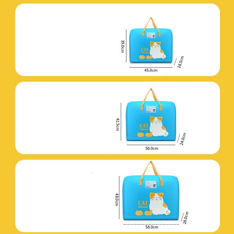 Quilt storage bag cartoon portable water-repellent and moisture-proof children`s sorting clothes moving bags 3 sizes