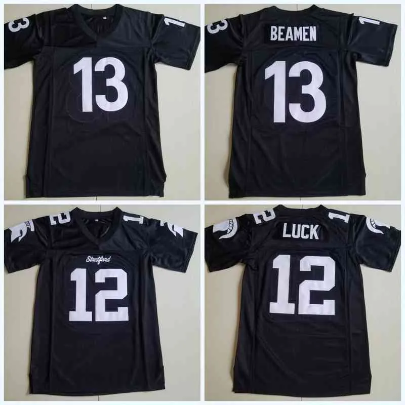 C202 Stitched Andrew Luck 12 Stratford High School Football Jersey Mens 13 Willie Beame Movie Jerseys Dubbel gestikte naam en nummer