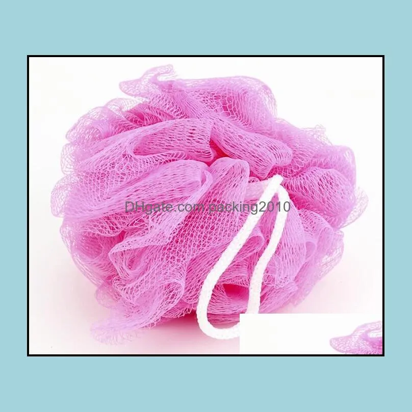 colorful bath ball pull bath Shower Soap Bubble Soft Body Wash Exfoliate Puff Sponge Mesh Net Ball Loofah Flower Bath Ball