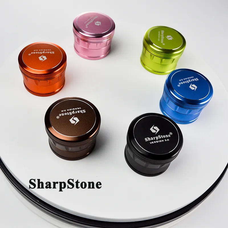 Colorful Sharpstone Version2.0 63mm Herbal Grinders Smoking Accessories 4 Layers Aluminium Alloy Herbal Crusher Tools For Glass Water Bongs Dab Rigs