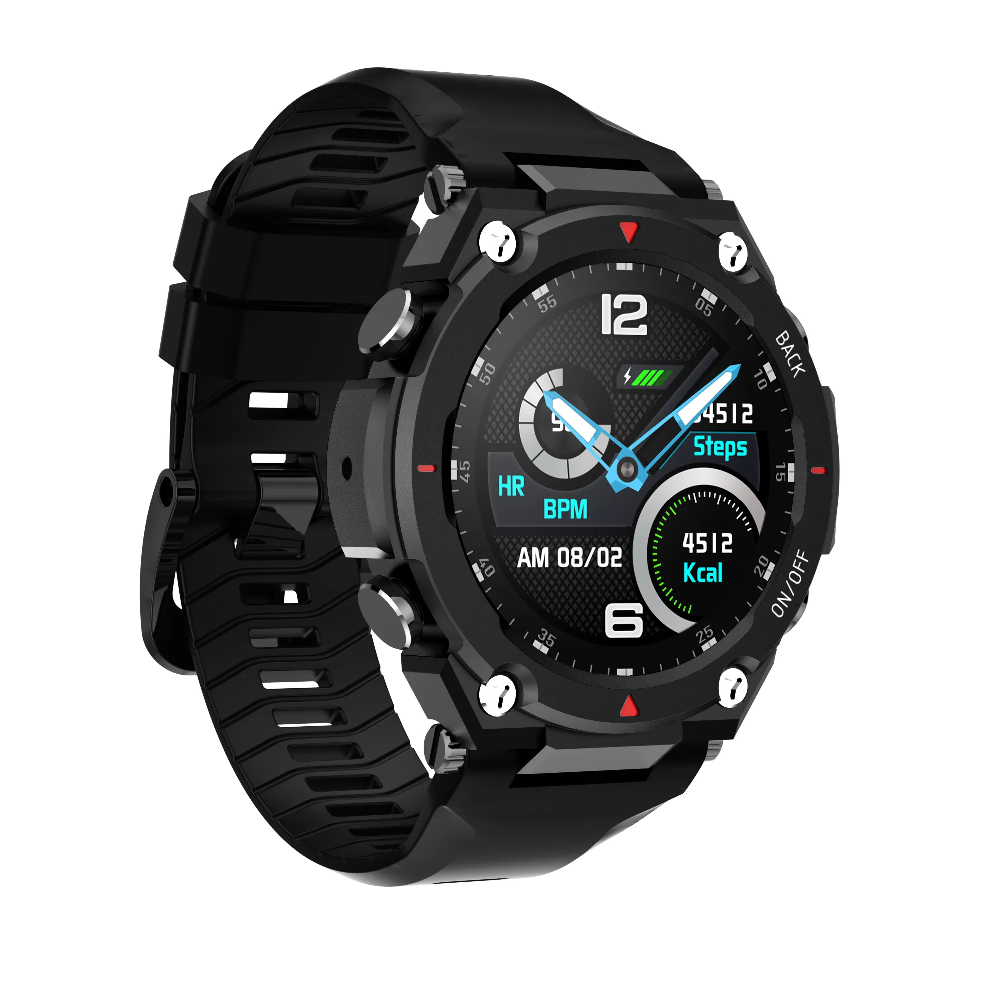 Montre Intelligente Hommes Sports de Plein Air Musique Smartwatch Fréquence Cardiaque Pression Artérielle Moniteur D'oxygène Fitness Tracker Caméra À Distance Cadran Sélection Horloge Électronique Pour IOS