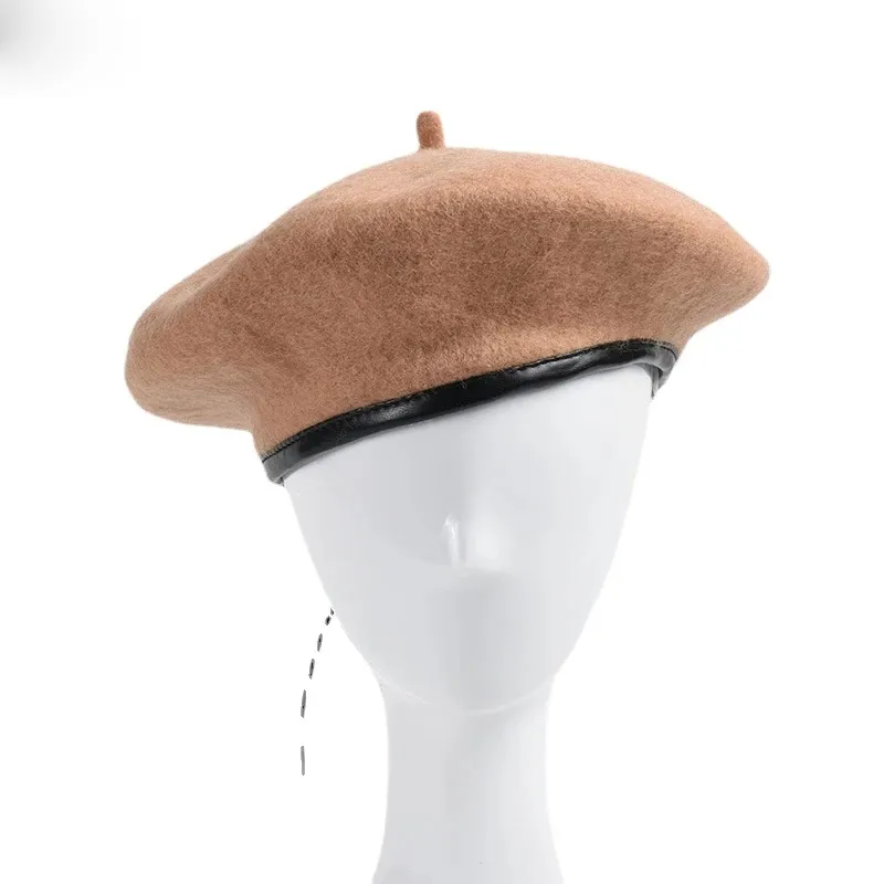 Nieuwe zachte 100% wolberetten hoed Franse stijl kunstenaar warme herfst winter baretten caps voor vrouwen meisjes elegante schilderput