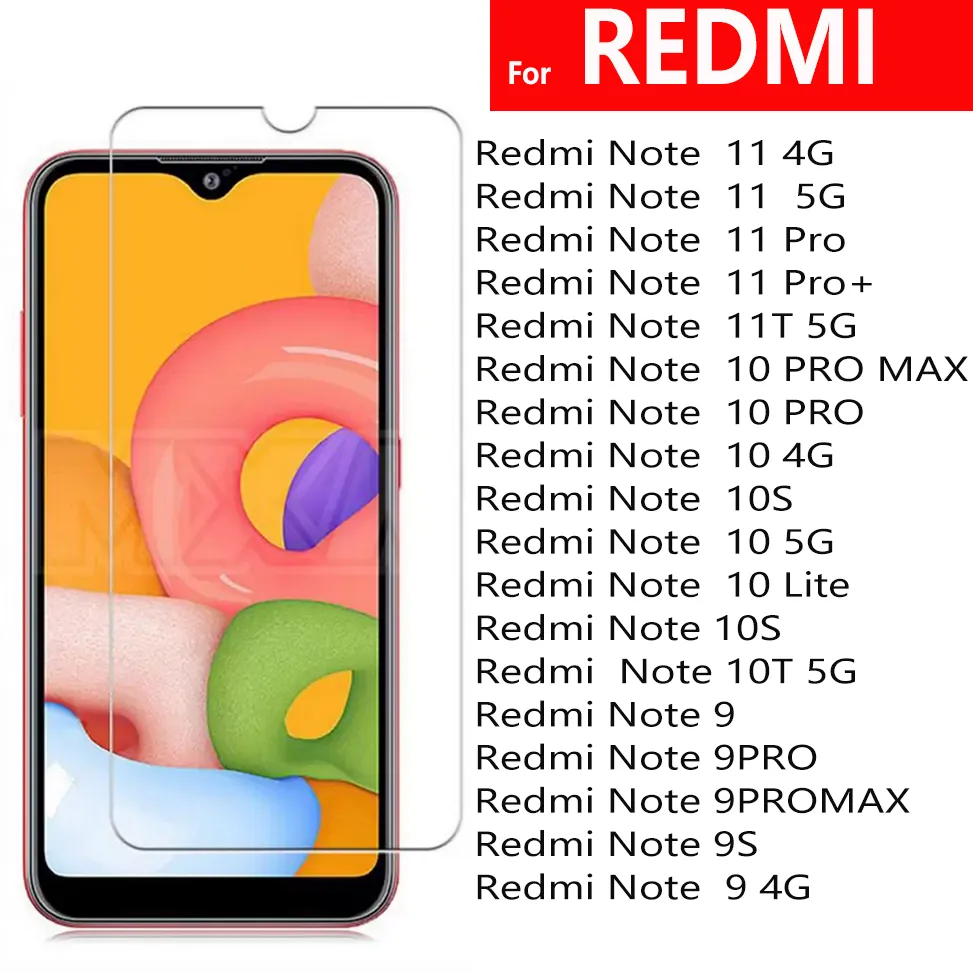 Cep Telefonu Ekran Koruyucuları XIAOMI Redmi Not 11 PRO 11T Artı 4G 5G Not 10 10s 10T 9 9PRO MAX 9S 2.5D Temperli Cam TELEFON Ekran Koruyucu