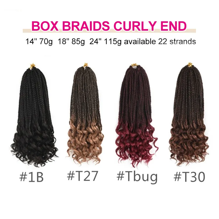 24 Inch Crochet Box Braids Hair with Curly Ends Prelooped Bohemian Goddess  Box Braids Crochet Braids Hair For Black Women