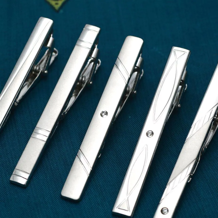 NEU Simple Metal Silver Kabine Clip für Männer Hochzeit Krawatte Verschluss Gentleman TBAR Crystal Pin Mens Gift275m