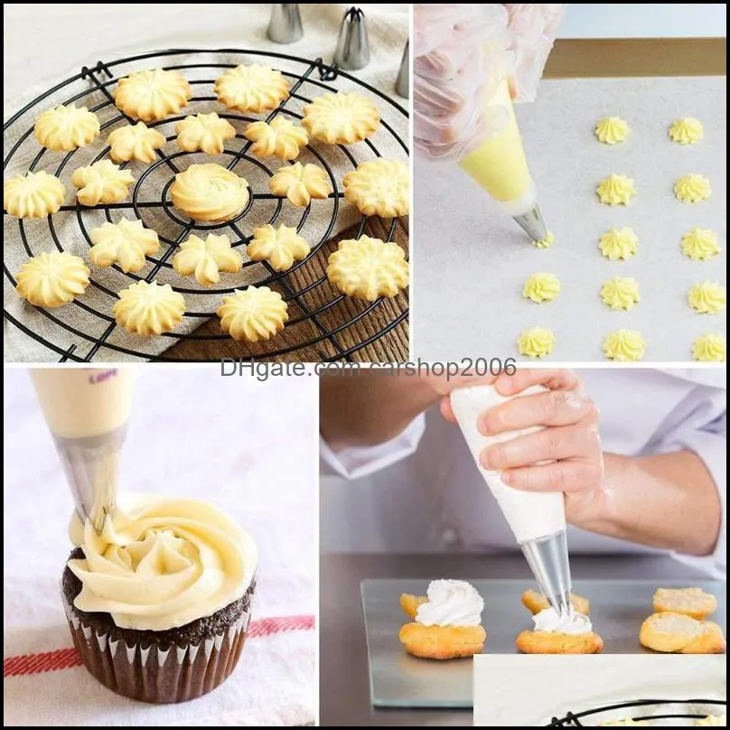 baking & pastry tools 52pcs/set cake flower mouth turntable set nozzle bag converter kitchen dessert tool decorating gift