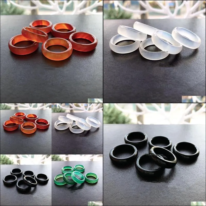 2021 new style black yellow red green four colour jade for men and women couples ring