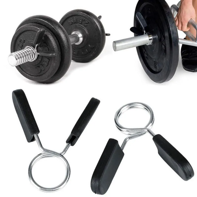 Accessories 2 Pcs Standard Barbell Spring Clamp 25mm/28mm/30mm/50mm Handle Dumbbells Clips Palm Strength Training Equipments