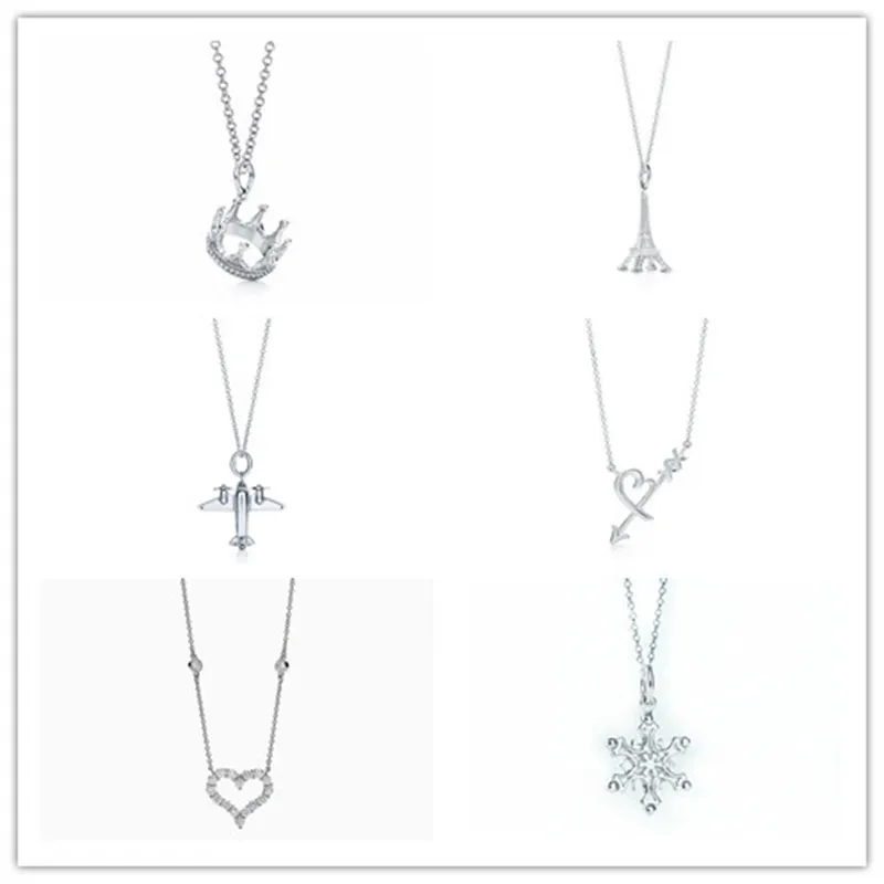 Nuove S925 Sterling Silver Designer Luxury Necklace Women fai -da -te Love Crown Flifulke Diamond Fashion Accessori Fashion Accessori per le festi