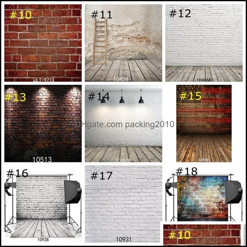 Vintage Brick Wall Photo Backdrops Wood Floor backdrop Photography Background studio prop studio prop wallpaper decor 85*125cm