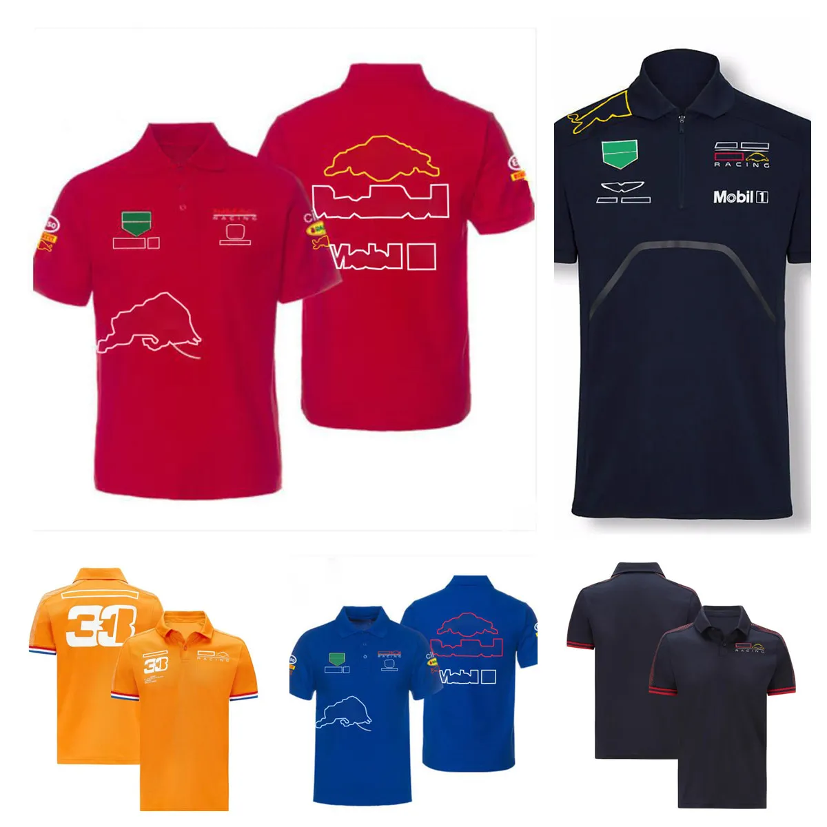 F1 Formula 1 racing polo suit team's new short-sleeved shirt with the same customization