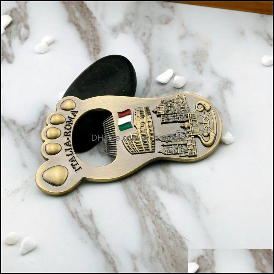 Other Bar Products Metal refrigerator pasted bottle opener Italian big foot souvenir retro crafts creative