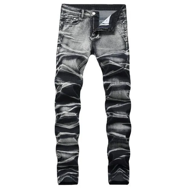 Black ripped biker jeans mens hotsell