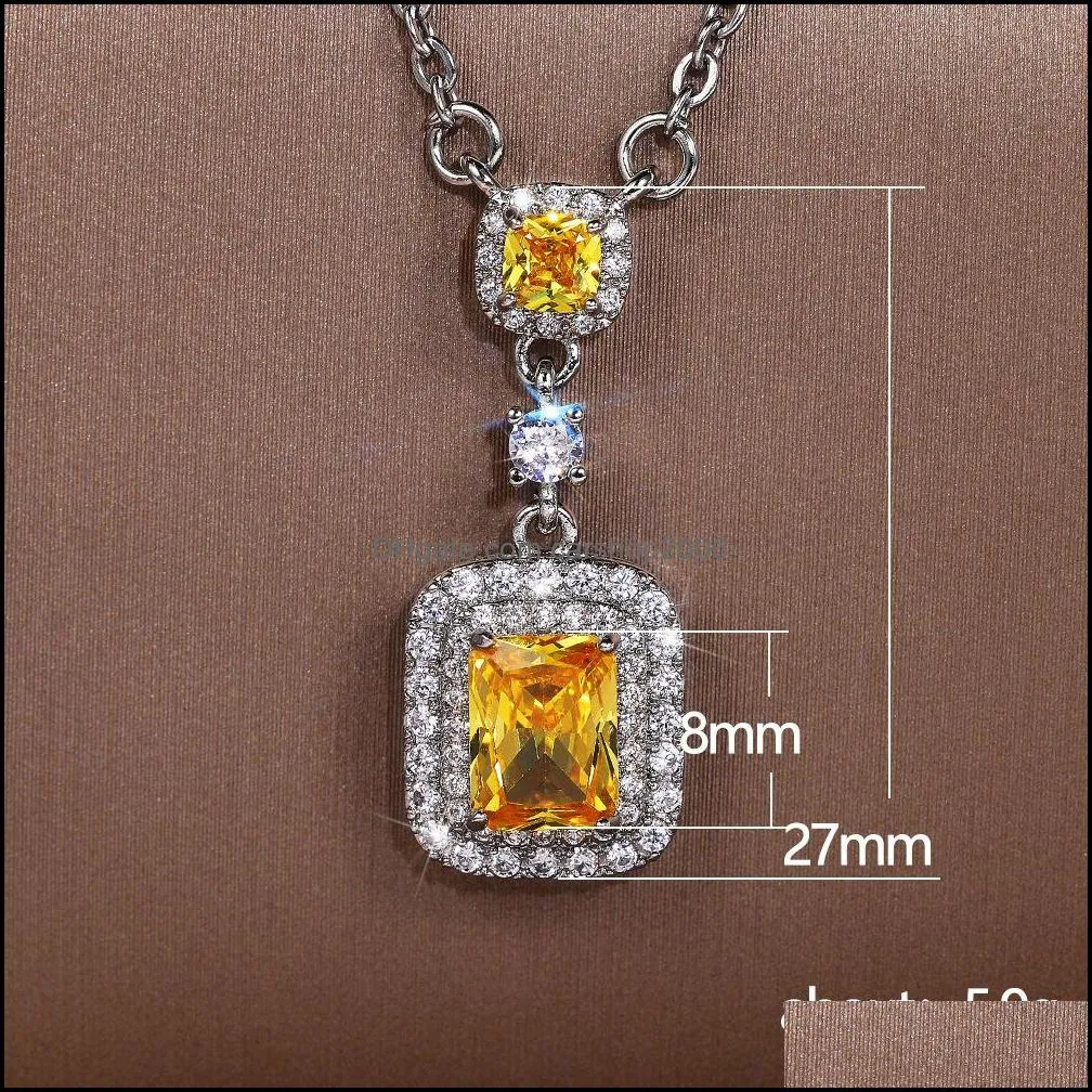 Cubic Zirconia Necklace for Women Fashion Circle Shaped Pendant Trendy Wedding Party Modern Jewelry