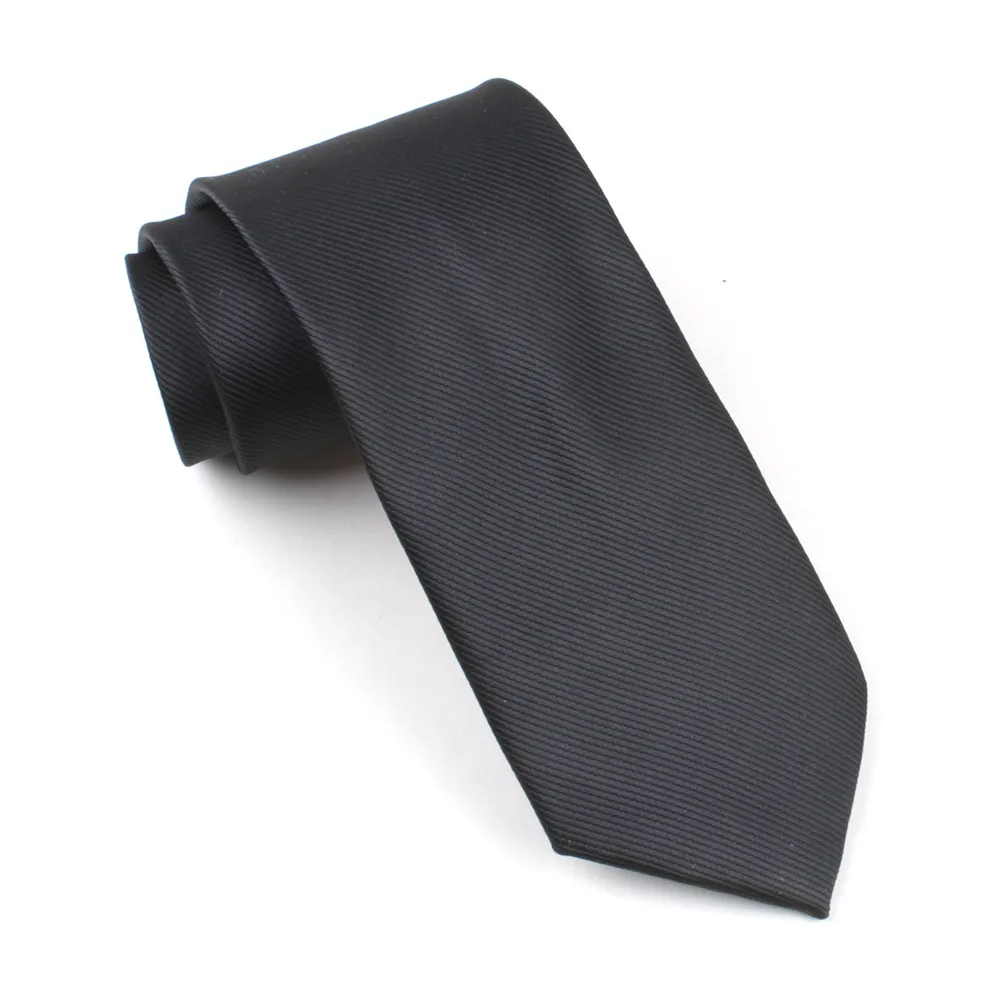 Cravate classique noire Slim pour hommes, 8cm, 7cm, 6cm, accessoires, cravates pour fête de mariage, robe formelle, décontractée, solide, cadeaux, nouvelle collection