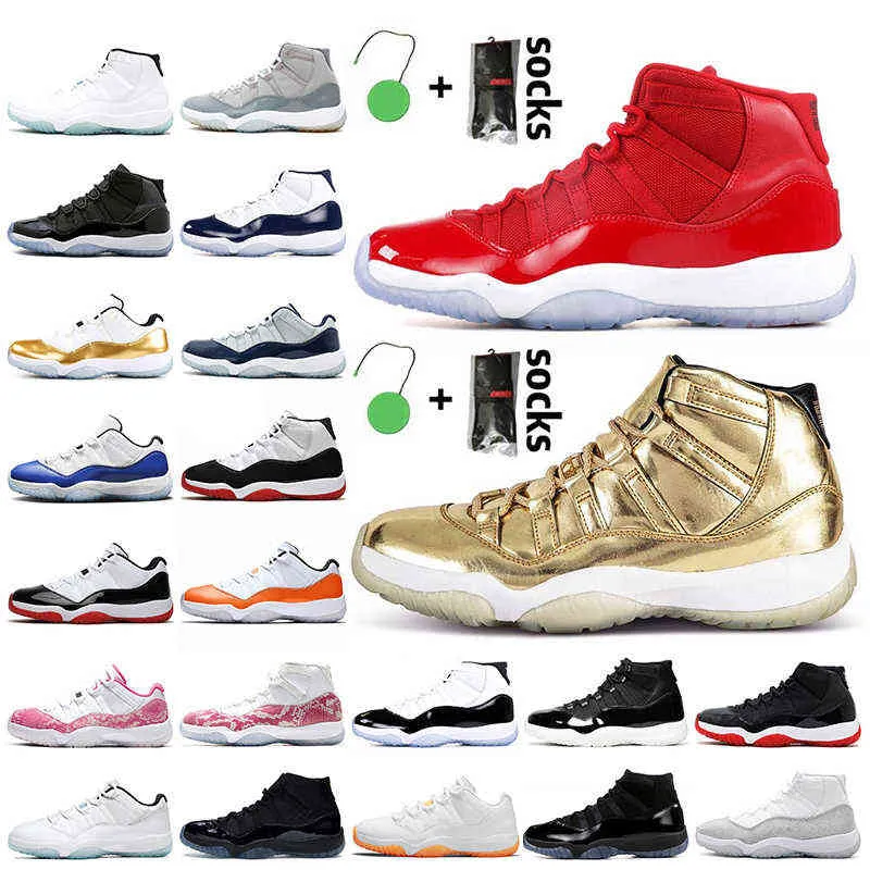 Jumpman 11 11s Chaussures de plein air pour hommes Win Like 96 Metallic Gold Jubilee 25th Anniversary Bred Cap and Gown Baskets pour femmes Baskets