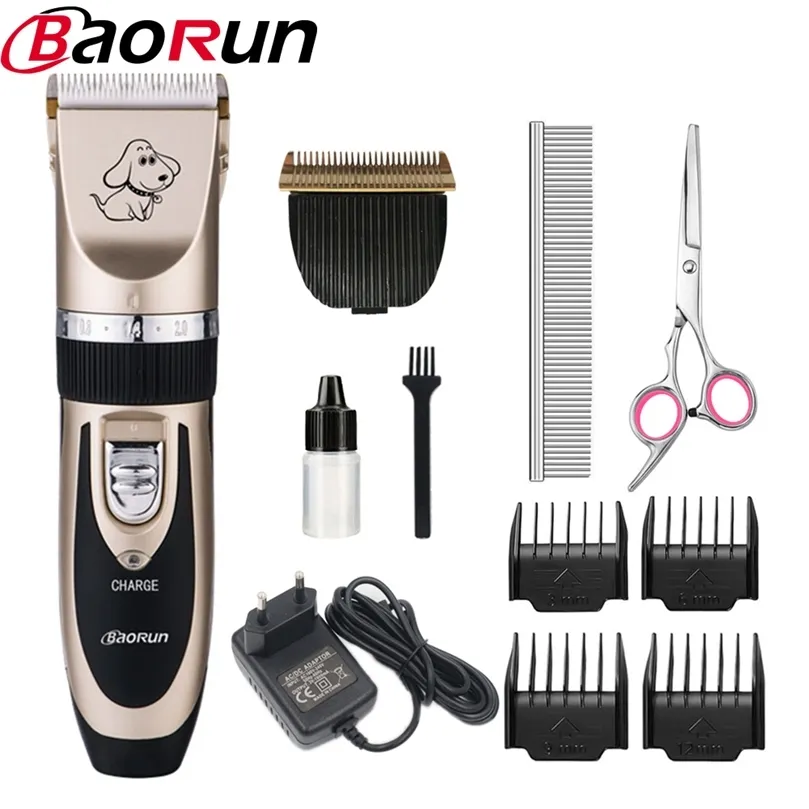 Baorun Professional Pet Dog Триммер для волос для волос для волос животных Животные стрижки для ствола кошка Cat Futter Boot Electric Scissor Clipper 110-240V AC 220423