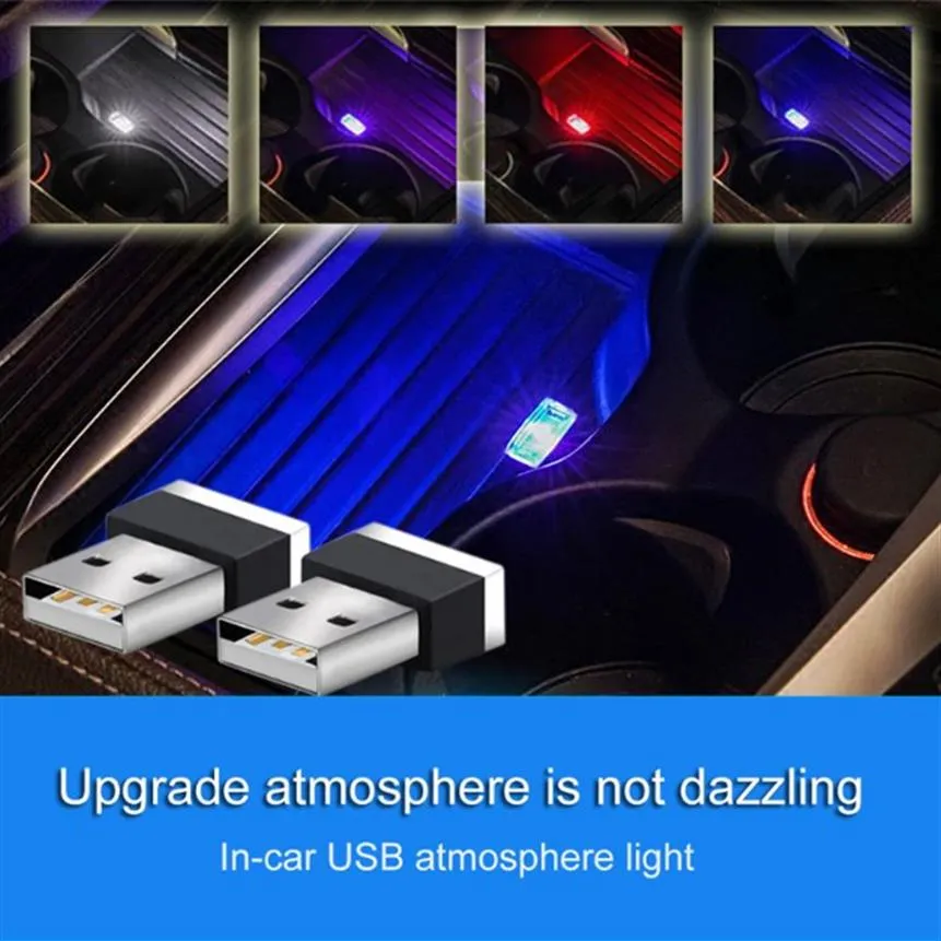 Néon USB Light Modeling Light atmosphère lampe ambiante Portable Car Interior Light 7 Colors Accessories Car242Q