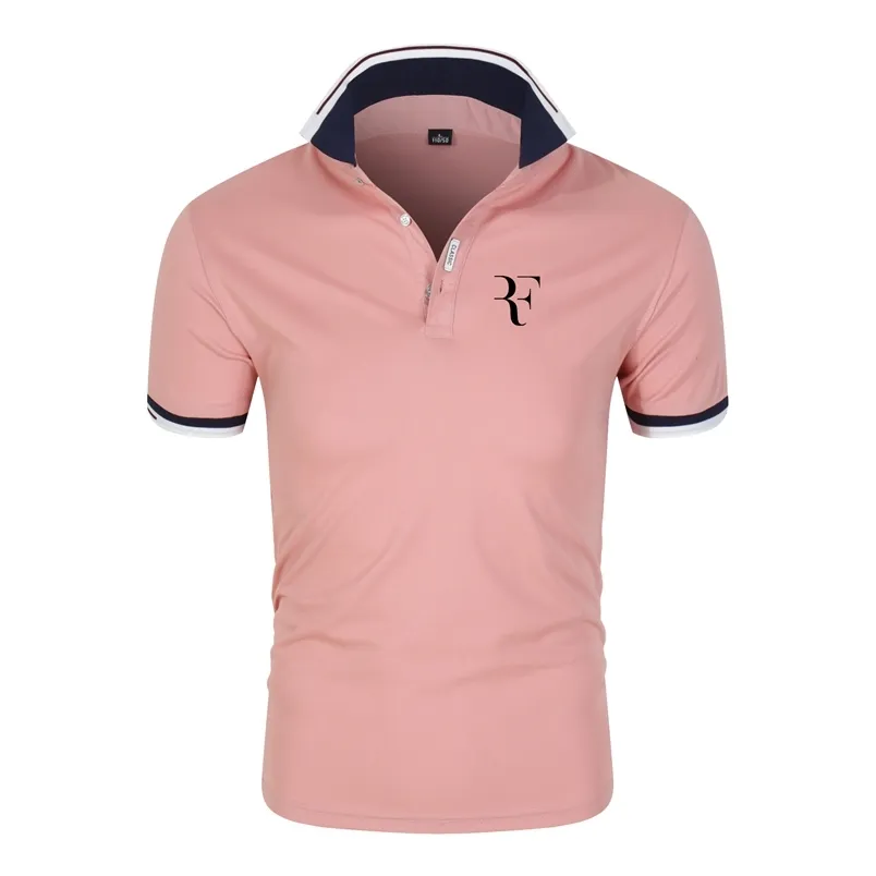 العلامة التجارية روجر فيدرر الرجال S Polo F Letter Print Golf Baseball Tennis Sports Top T Shirt 220705