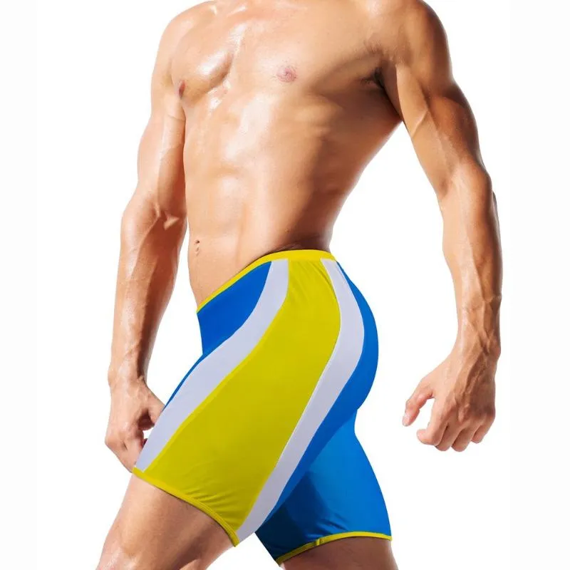 Pantalones cortos para hombres Camisetas Wolfs Moda para hombres Sexy Bodybuild Gradient Trunks Beach Swimming BoxerMen's