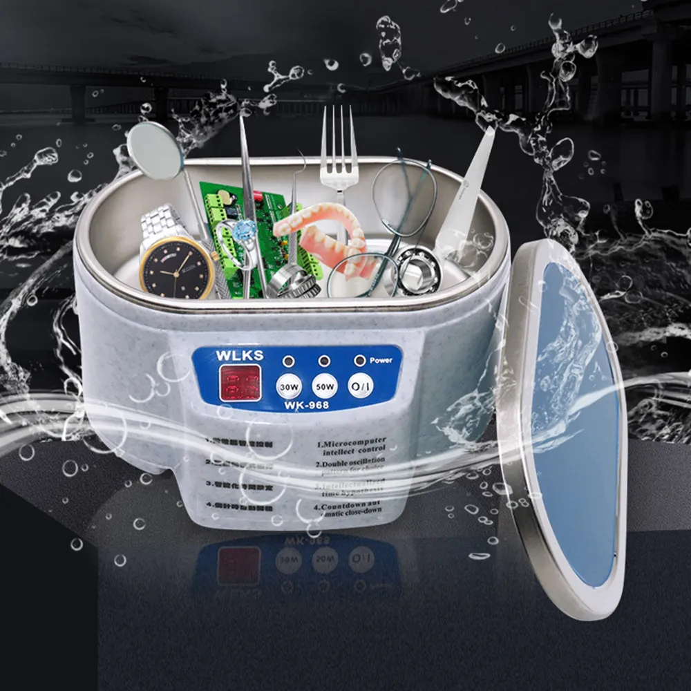 Macchine per la pulizia a ultrasuoni di epacket 30/50 W Bath Sonicatore 40khz Degas per orologi Dentiture Denti Denti Cleaner Electric Makeup Razor