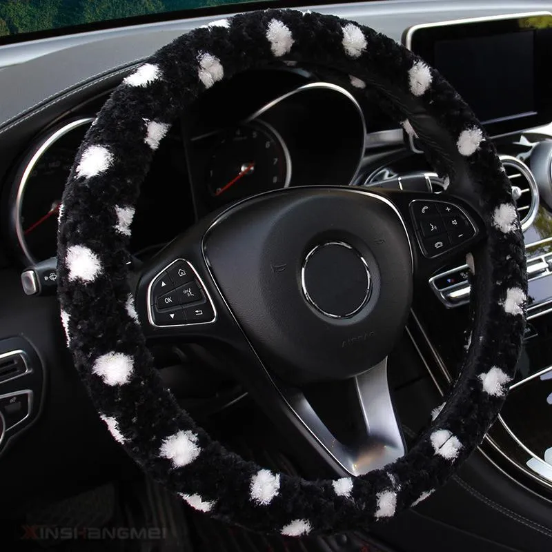 Steering Wheel Covers Car Cover Auto Steering-Wheel Winter Snow Fleece Warmer Suitable AccessoriesSteering