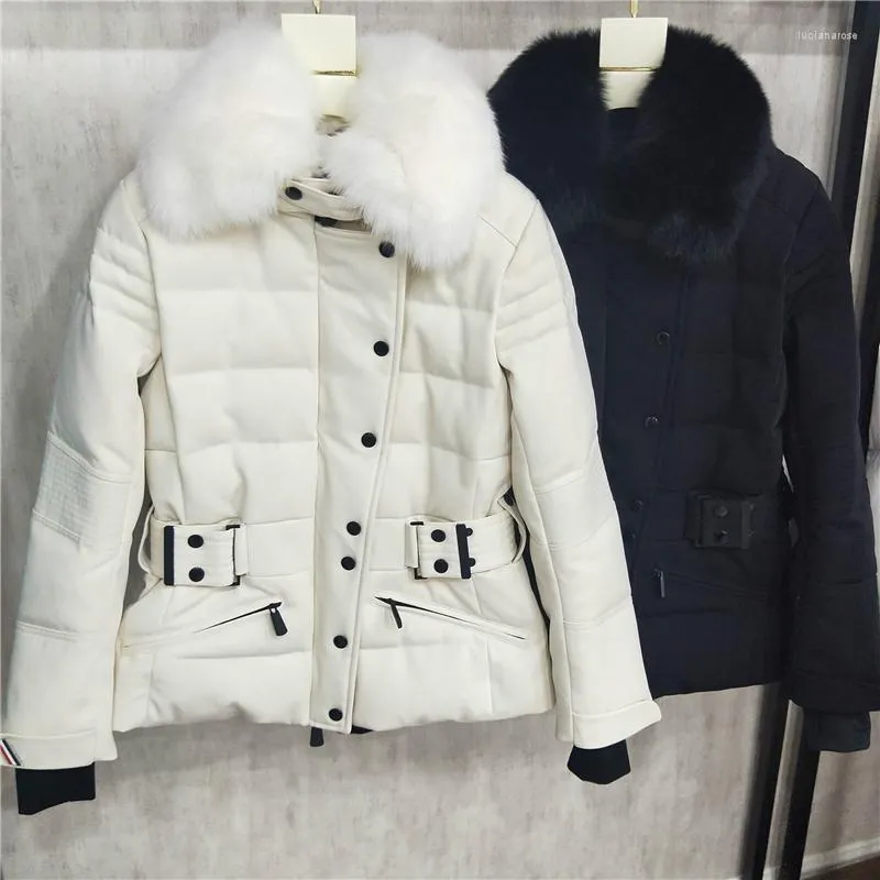 Parka da donna Cappotti stile di alta qualità Giacca da sci da esterno in vera pelliccia Giacche di colore bianco e nero Luci22