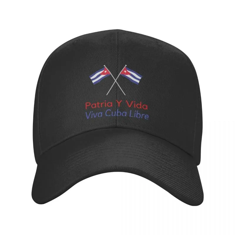Berets Patria y Vida Baseball Mütze Männer Frauen Hip-Hop Sun Hats Viva Kuba Libre atmungsaktivem Polyester Golf Herbst Hatsberets